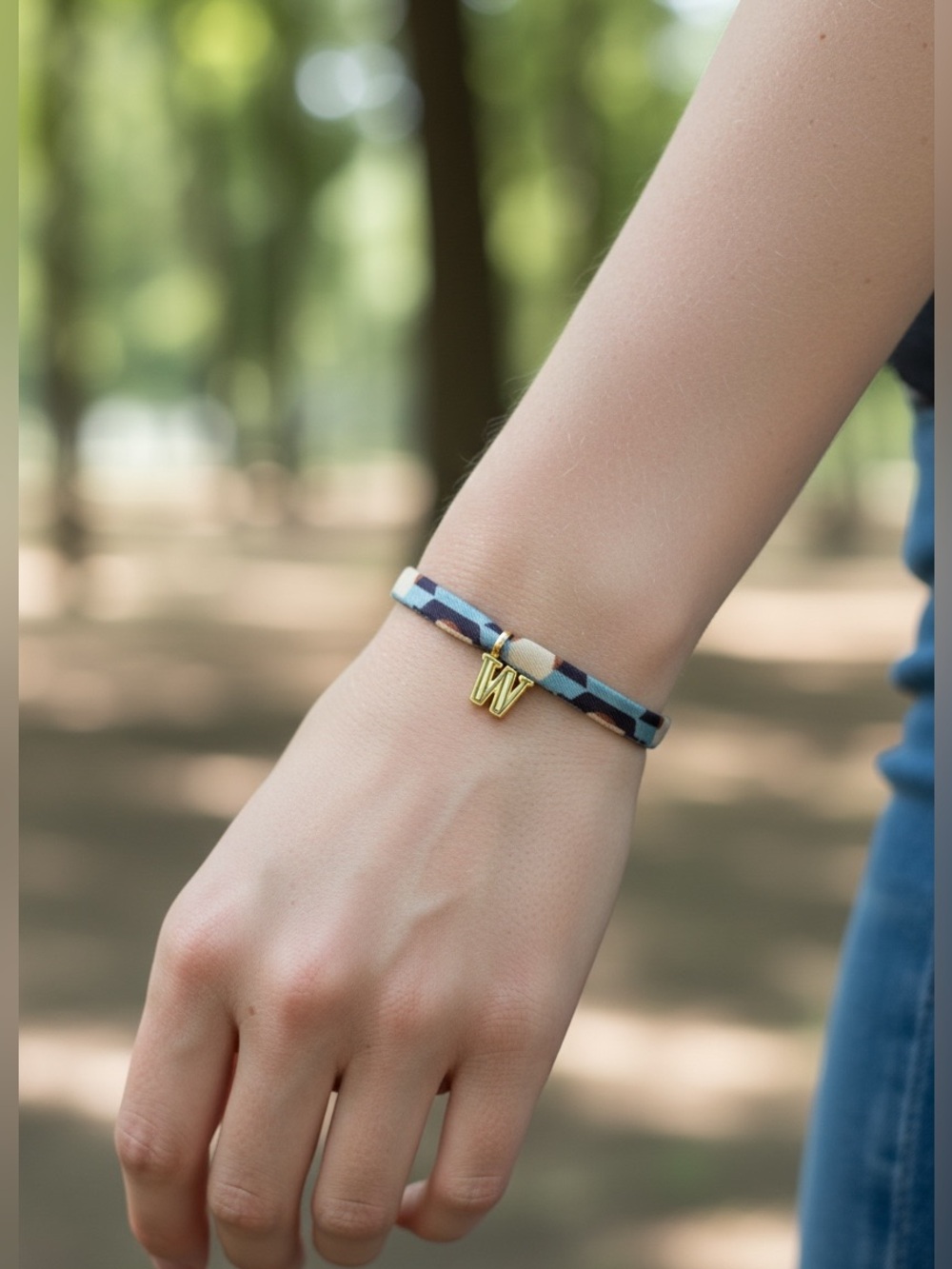 Zara Ribbon bracelet “W” Monogram charm NEW